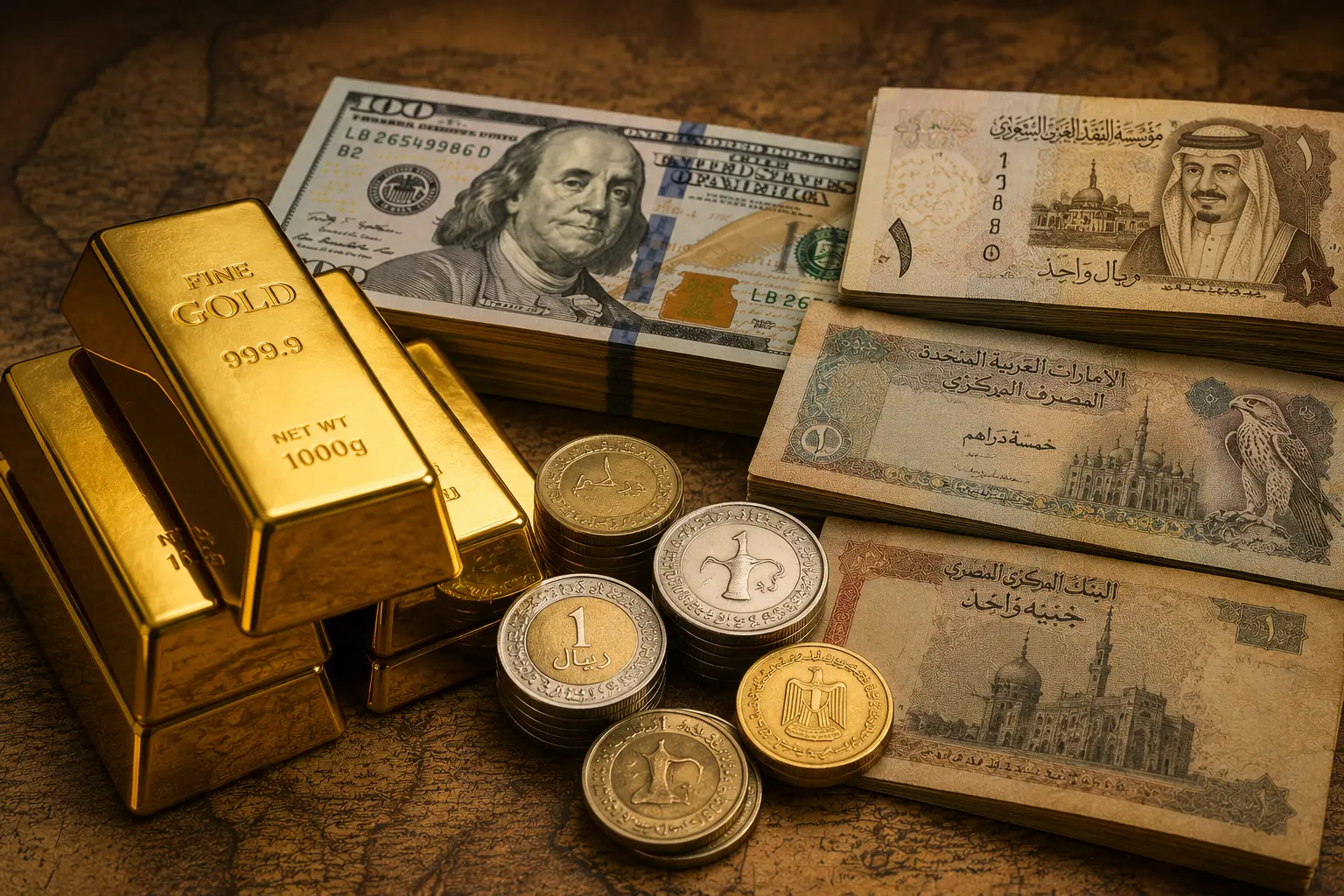 الذهب والدولار والعملات العربية